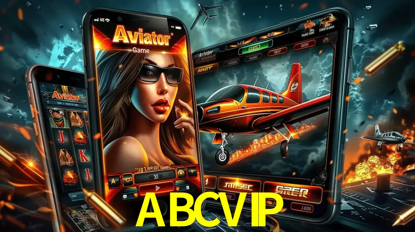 O popular jogo de apostas Aviator exibido em vários celulares e tablets, mostrando a interface emocionante e a ação de voo disponíveis para jogar agora no ABCVIP.