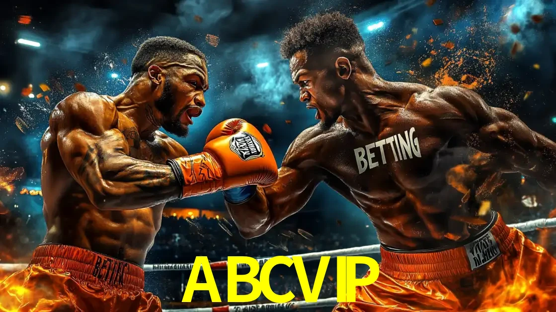 Dois boxeadores em uma luta intensa e explosiva, representando a adrenalina e as oportunidades de apostas em esportes de combate disponíveis na plataforma ABCVIP.